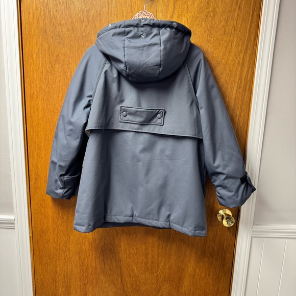 Nap Loungewear Hooded Drawstring Duck Down Filled Parka Coat Hazel Blue Large L - Picture 15 of 16